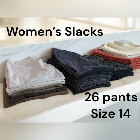 5 pair of women’s size 14 pants for $25! Stylish Women’s Work Pants Collection. - Picture 4 of 5